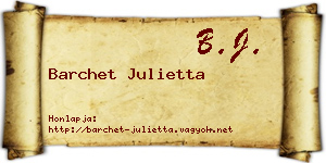 Barchet Julietta névjegykártya